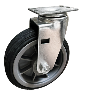 6" x 2" Off-Road BBQ Pit Caster Set 1400 lbs - Fits Small Plate Size: 2-3/8" x 3-5/8" Mounting Plates | CasterHQ CasterHQ