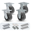 4" x 2" Heavy Duty Caster Set - 2 Swivel & 2 Rigid | 3,200 lbs Capacity | Mounting Hardware Included CasterHQ