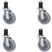 3" Gray Swivel Caster Set – 1-1/2" ID Tubing Kitchen Prep Table | CasterHQ