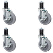 3" Gray Swivel Total Lock Caster Set – 1-1/2" ID Tubing | CasterHQ
