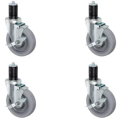 3 inch Gray Caster Wheel Set For Commercial Kitchen Prep Tables, All 4 Locking -  | CasterHQ