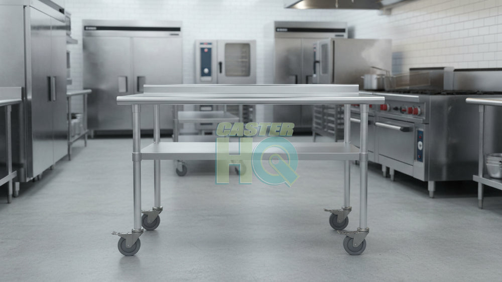 3 inch Caster Wheel Set For Commercial Kitchen Prep Tables, Total Locking Casters CasterHQ
