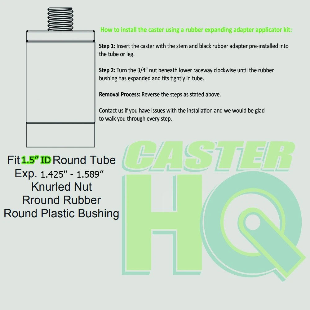 5 inch Gray TPR Caster Wheel Set For Commercial Kitchen Prep Tables, All Swivel - Non-Locking Casters CasterHQ