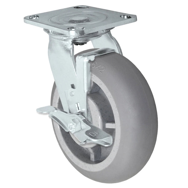 6" Cambro Meal Delivery Cart Stainless Steel Swivel Caster with Brake – Durable & High-Performance Replacement Caster and Wheel CasterHQ