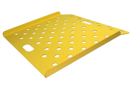 750lb Heavy-Duty Aluminum Curb Ramp, Safety Yellow, 30"x30" Punched Deck - CRP3030-SY BP MFG