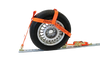 2" Orange Diamond Weave Fully Adjustable Tire Bonnet with E Track Swivel Ratchet - 2,000 lbs WLL, for Motorsports, 4x4, Off-Road, UTV, ATV CasterHQ