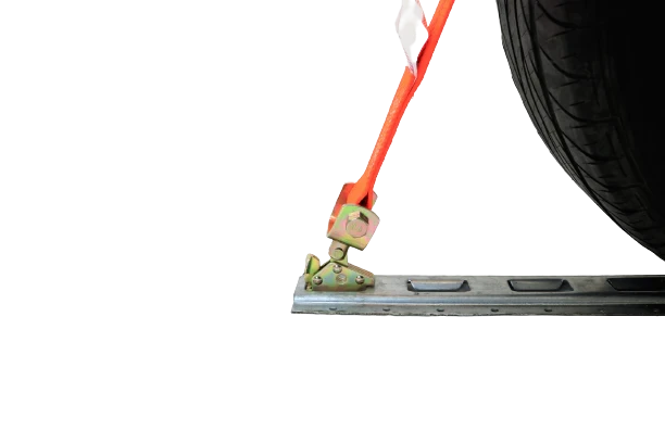 2" Orange Diamond Weave Fully Adjustable Tire Bonnet with E Track Swivel Ratchet - 2,000 lbs WLL, for Motorsports, 4x4, Off-Road, UTV, ATV CasterHQ