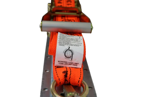 2" Orange Diamond Weave Fully Adjustable Tire Bonnet with E Track Swivel Ratchet - 2,000 lbs WLL, for Motorsports, 4x4, Off-Road, UTV, ATV CasterHQ