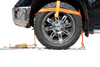 2" Orange Diamond Weave Fully Adjustable Tire Bonnet with E Track Swivel Ratchet - 2,000 lbs WLL, for Motorsports, 4x4, Off-Road, UTV, ATV CasterHQ