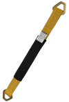 2" x 24" Orange Diamond Weave Axle Straps with Steel D-Rings - 3,333 lbs WLL, 4 Pack CasterHQ