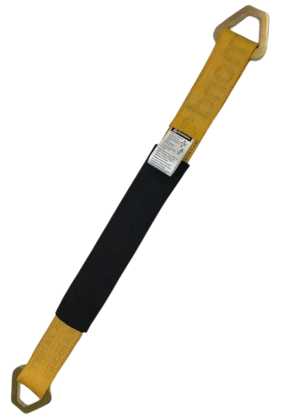 2" x 24" Orange Diamond Weave Axle Straps with Steel D-Rings - 3,333 lbs WLL, 4 Pack CasterHQ