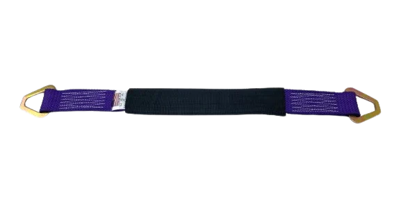 2" x 24" Orange Diamond Weave Axle Straps with Steel D-Rings - 3,333 lbs WLL, 4 Pack CasterHQ