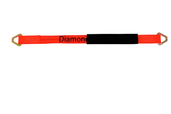 2" x 36" Premium Diamond Weave Axle Straps - 4 Pack, 3,333 lbs Safe Working Load Limit, Steel D-Rings, Made in USA CasterHQ