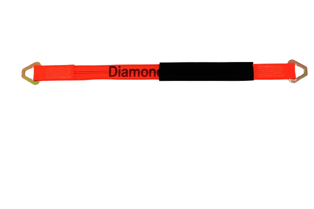 2" x 36" Premium Diamond Weave Axle Straps - 4 Pack, 3,333 lbs Safe Working Load Limit, Steel D-Rings, Made in USA CasterHQ