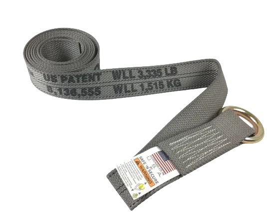 Heavy-Duty Lasso Strap with O-Ring - 2" x 8' Diamond Weave, 3,333 lbs Load Capacity - CT-2X8OR-DW SAFE 'N SECURE LLC