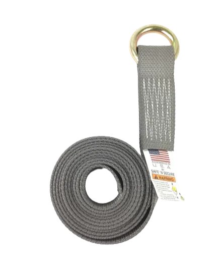 Heavy-Duty Lasso Strap with O-Ring - 2" x 8' Diamond Weave, 3,333 lbs Load Capacity - CT-2X8OR-DW SAFE 'N SECURE LLC