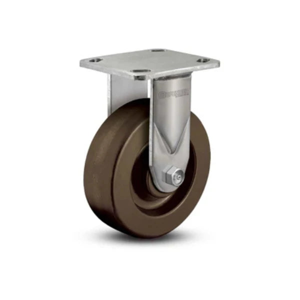 Colson Casters Stainless 4" x 2" Hi-Temp Phenolic Delrin Bearing Rigid Caster with 4" x 4.5" Plate - SKU: D4.04108.331 HT SS - High-Temperature, Heavy-Duty Industrial Caster for Manufacturing & Processing colson-header