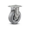 4" x 2" Stainless Performa Rubber (Flat/Grey) Rigid Caster with Delrin Bearing and 4" x 4.5" Plate - Durable and Reliable - D4.04108.451 SS colson-header1
