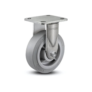 4" x 2" Stainless Performa Rubber (Flat/Grey) Rigid Caster with Delrin Bearing and 4" x 4.5" Plate - Durable and Reliable - D4.04108.451 SS colson-header1