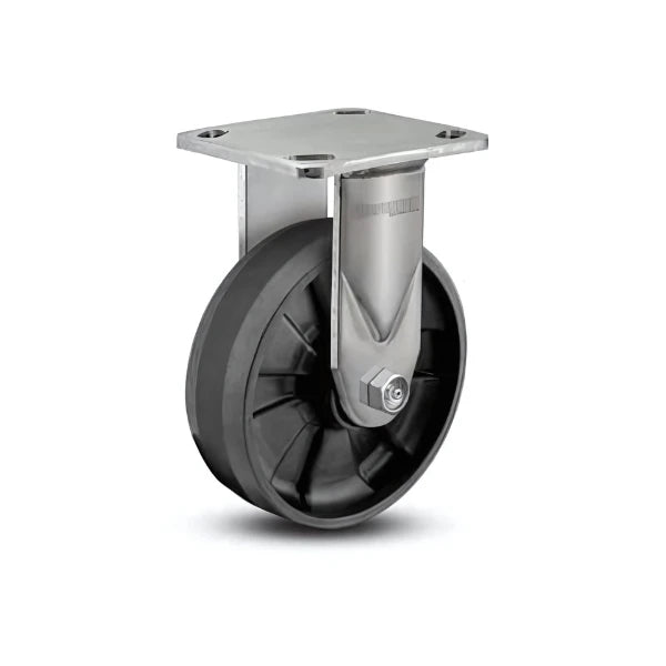 4" x 2" Stainless Max Nylon Roller Bearing Rigid Caster - Durable Heavy-Duty Caster with 4" x 4.5" Plate for Industrial and Food Processing Applications - Model D4.04108.539 SS WB29 colson-header1