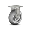 4" x 2" Stainless Performa Rubber Round Precision Ball Bearing Rigid Caster with 4" x 4.5" Plate - Heavy-Duty Design for Industrial Use - Model D4.04108.555 SS colson-header1