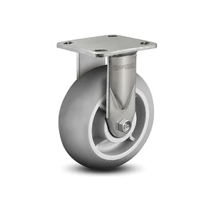 4" x 2" Stainless Performa Rubber (Round) Rigid Caster with Roller Bearing and Plate - D4.04108.559 SS WB29 colson-header1