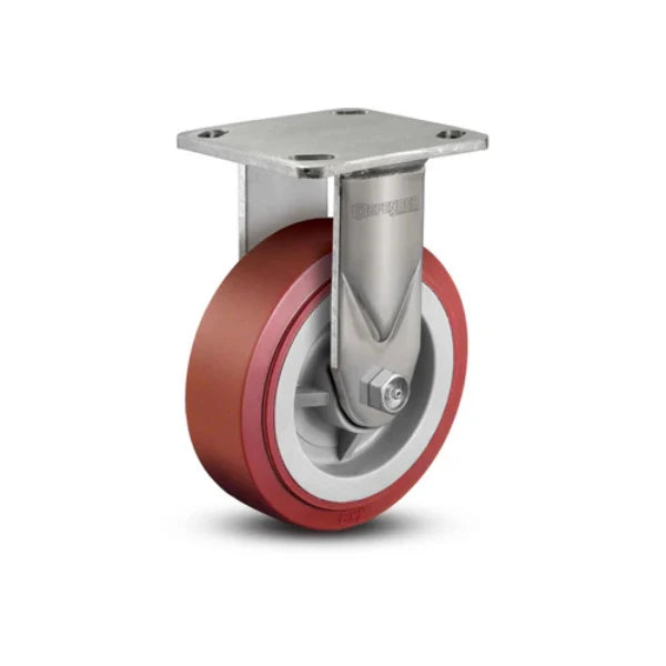 Colson Casters Stainless 4" x 2" HI-TECH Polyurethane Delrin Bearing Rigid Caster with 4" x 4.5" Plate - SKU: D4.04108.921 SS | Durable, High-Performance Solution for Industrial and Medical Applications colson-header