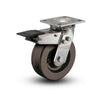 Colson Casters Stainless 4" x 2" Hi-Temp Phenolic Delrin Bearing Caster with Total Lock, 4" x 4.5" Plate - SKU: D4.04109.331 HT BRK4 SS | Heavy-Duty Industrial Caster for High-Temperature Applications colson-header