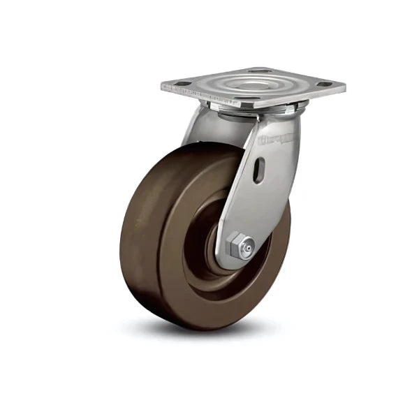 4" x 2" Stainless Steel Hi-Temp Phenolic Delrin Bearing Caster with 4" x 4.5" Plate – High-Temperature Resistant for Industrial & Commercial Use – D4.04109.331 HT SS colson-header