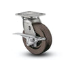 4" x 2" Stainless Steel Hi-Temp Phenolic Roller Bearing CAM-Brake Caster with 4" x 4.5" Plate - High-Performance for Heavy-Duty & High-Temperature Industrial Applications - D4.04109.339 HT BRK3 SS WB29 colson-header