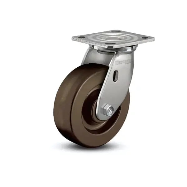 4" x 2" Stainless Steel Hi-Temp Phenolic Roller Bearing Caster with 4" x 4.5" Plate - Durable, High-Temperature Resistant for Industrial & Commercial Use - Model D4.04109.339 HT SS WB29 -  | CasterHQ