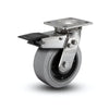 4" x 2" Stainless Performa Rubber Conductive Caster with Precision Ball Bearing, Total Lock, and Plate - D4.04109.455 COND BRK4 SS colson-header1