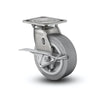 4" x 2" Stainless Performa Rubber CAM-Brake Caster with Roller Bearing and Plate - D4.04109.459 BRK3 SS WB29 colson-header1