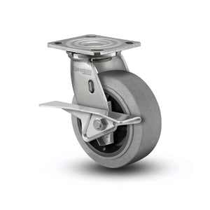D4.04109.459 4" x 2" Performa Rubber Stainless Caster with Brake – CasterHQ