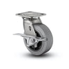 4" x 2" Stainless Performa Rubber CAM-Brake Caster - Flat/Conductive Roller Bearing with 4" x 4.5" Plate (Model D4.04109.459 COND BRK3 SS WB29) for Enhanced Performance and Safety in Industrial Applications colson-header1