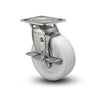 4" x 2" Stainless White Nylon Precision Ball Bearing Side Lock Caster - Durable Rigid Caster with 4" x 4.5" Plate for Light to Medium-Duty Applications - Model D4.04109.535 WN BRK7 SS colson-header1
