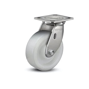 4" x 2" Stainless White Nylon Precision Ball Bearing Caster - Heavy-Duty with 4" x 4.5" Plate | Model D4.04109.535 WN SS for Smooth Mobility in Clean Environments colson-header1