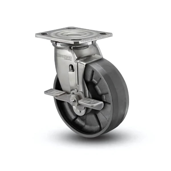 4" x 2" Stainless Max Nylon Roller Bearing Side Lock Caster with 4" x 4.5" Plate - Durable, Heavy-Duty Mobility Solution for Industrial and Commercial Applications (Model D4.04109.539 BRK7 SS WB29) colson-header1