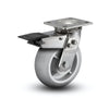 4" x 2" Stainless Performa Rubber Round Caster with Total Lock - Precision Ball Bearing, 4" x 4.5" Plate - Ideal for Industrial and Commercial Use | Model D4.04109.555 BRK4 SS colson-header1