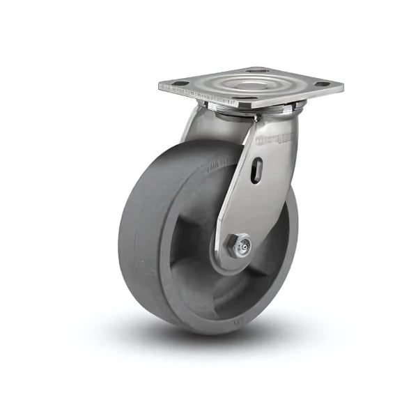 4" x 2" Stainless HD Nylon Glass Filled Delrin Bearing Rigid Caster with 4" x 4.5" Plate - Heavy-Duty Industrial Caster for High Performance Durability colson-header1