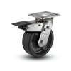 4" x 2" Stainless Steel Hi-Temp Nylon Delrin Bearing Rigid Caster with Total Lock - Heavy-Duty 4" x 4.5" Plate - D4.04109.831 HTBLK BRK4 SS colson-header1