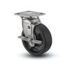 4" x 2" Stainless Hi-Temp Nylon Delrin Bearing Side Lock Caster with 4" x 4.5" Plate - Heavy-Duty, High-Temperature Resistant, Industrial Grade Caster - Model D4.04109.831 HTBLK BRK7 SS colson-header1