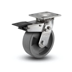 4" x 2" Stainless Steel HD Nylon Glass Filled Precision Ball Bearing Caster with Total Lock - Heavy-Duty 4" x 4.5" Plate - Model D4.04109.835 DT BRK4 SS colson-header1