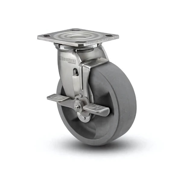 4" x 2" HD Nylon Glass Filled Precision Ball Bearing Caster with Side Lock and 4" x 4.5" Plate – Durable Stainless Steel Caster for Heavy-Duty Applications – D4.04109.835 DT BRK7 SS colson-header1