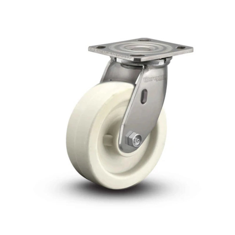 Colson Casters | Stainless 4" x 2" Hi-Temp Retort Precision Ball Bearing Caster with 4" x 4.5" Plate - SKU: D4.04109.835 RW SS | High-Temperature, Durable, Industrial Caster for Heavy-Duty Applications colson-header
