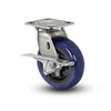 Colson Casters Stainless 4" x 2" Eagle Polyurethane Roller Bearing CAM-Brake Caster - 4" x 4.5" Plate, SKU: D4.04109.929 EG BRK3 SS WB29 - Durable, Heavy-Duty Mobility Solution for Industrial Applications colson-header
