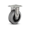 Colson Casters Stainless 5" x 2" Performa Rubber Rigid Caster | Flat/Conductive Precision Ball Bearing | 4" x 4.5" Plate - SKU: D4.05108.455 COND SS colson-header