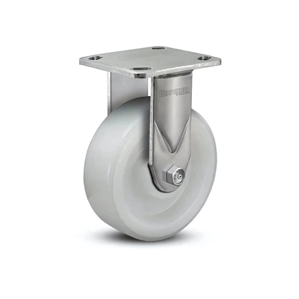 5" x 2" Stainless White Nylon Roller Bearing Rigid Caster - 4" x 4.5" Plate - Durable and Reliable for Industrial and Commercial Applications - Model D4.05108.539 WN SS WB29 colson-header1
