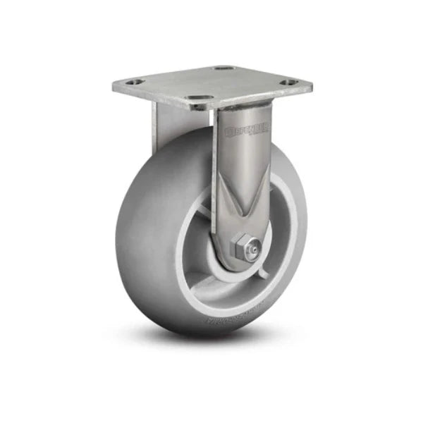 Colson Casters Stainless 5" x 2" Performa Rubber Round Rigid Caster with 4" x 4.5" Plate - SKU: D4.05108.559 SS WB29 | Durable Heavy-Duty Wheel for Industrial Use colson-header