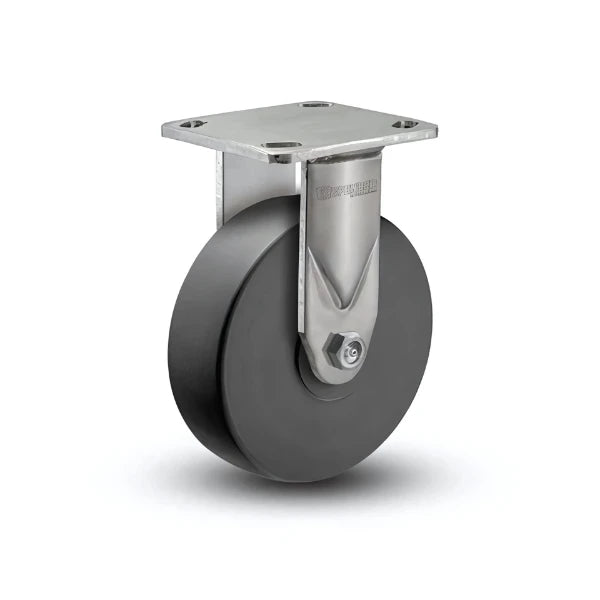 5" x 2" Stainless Commander HD Precision Ball Bearing Rigid Caster - Heavy-Duty Performance with 4" x 4.5" Plate - Ideal for Industrial and Commercial Applications (Model: D4.05108.5PN SS) colson-header